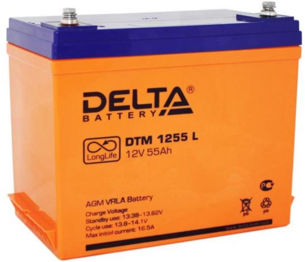 Аккумулятор для ИБП Delta Battery DTM 1255 L 12 В 55 Ач